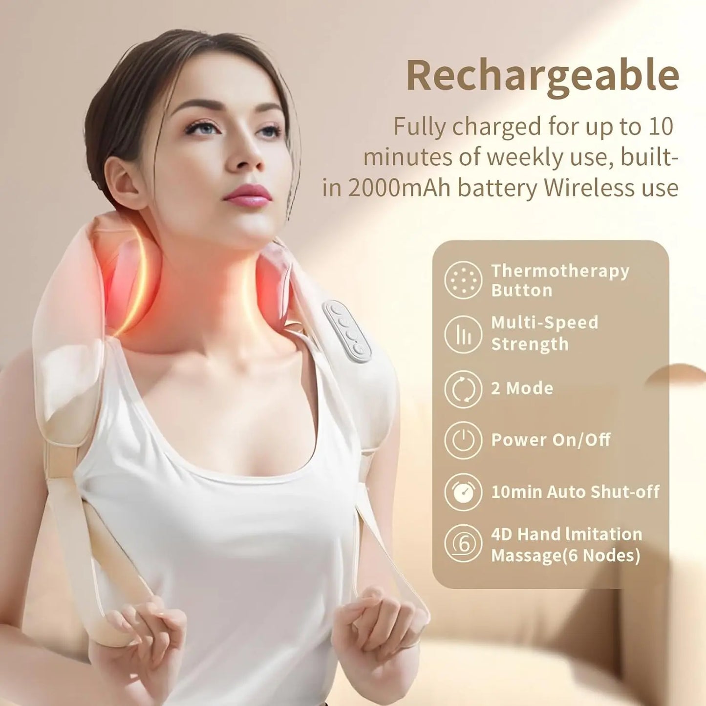 Premium Cordless Neck & Shoulder Massager 20W